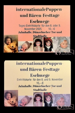 30.09.2025 - Neulieferung Eintrittskarten für die Puppenfesttage in Eschwege ab sofort bei uns online bestellbar! / Tickets for the doll-show in Eschwege can now be purchased in our shop!
