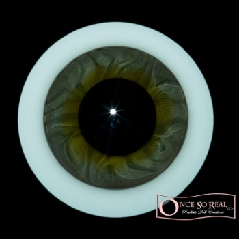 Lauscha HQ Blue Sclera Kristallglas Augen mit normaler Irisgröße 18 mm *Golde Beige